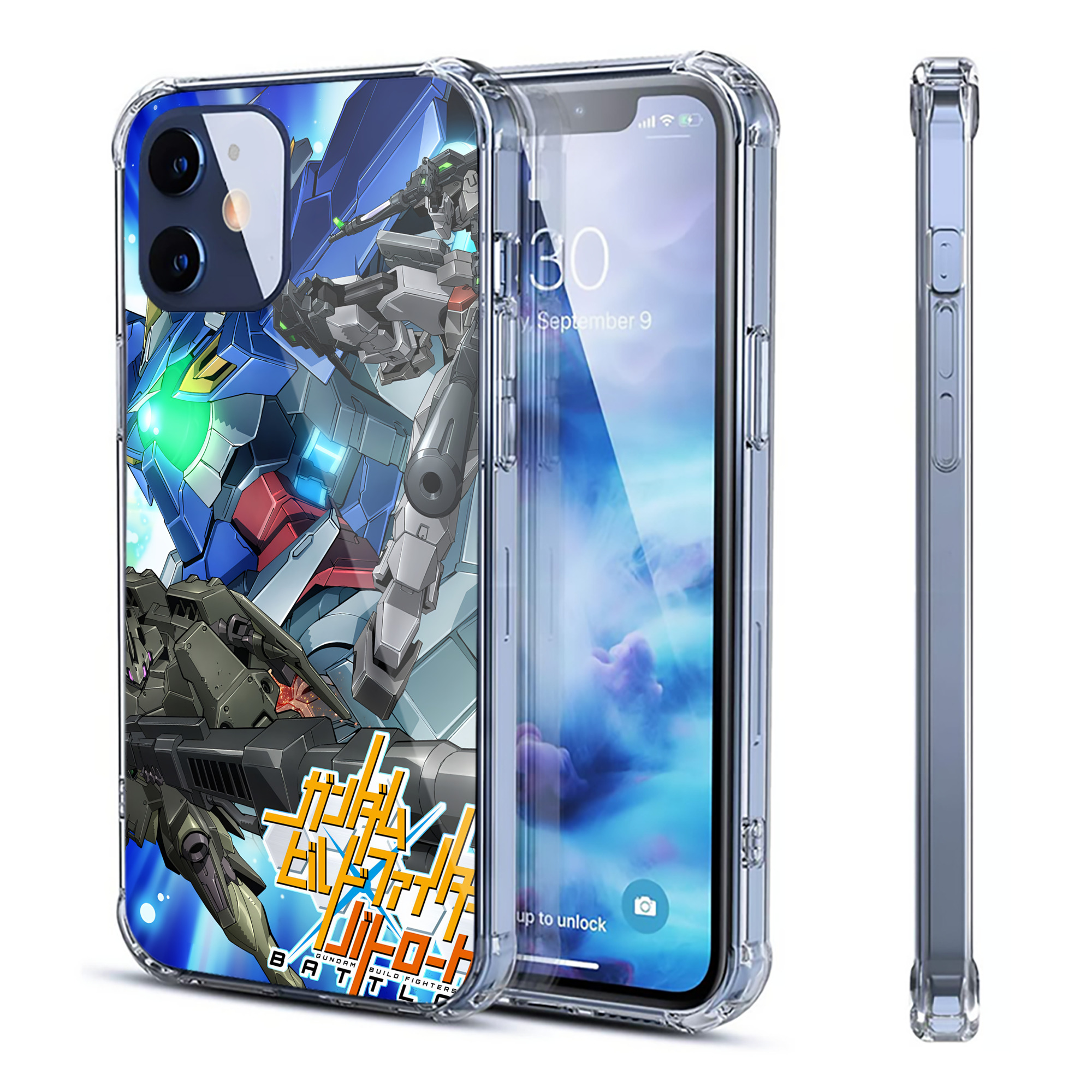 （画像用） 機動戦士ガンダム Mobile Suit Gundam 【iPhone 12シリーズ対応】透明スマホケース（クリアソフトケース）
